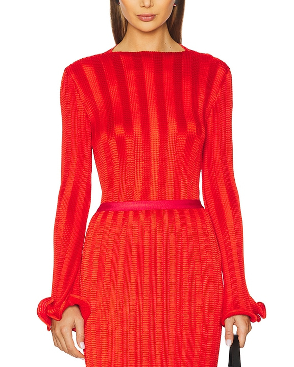 Simkhai Ribbed Red Carys Mock Neck Top Size 0